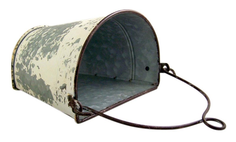 MINIBIRD Primitive Galvanized Half Round Bucket Wall Planters, 6 3/4 Inches - Image 3
